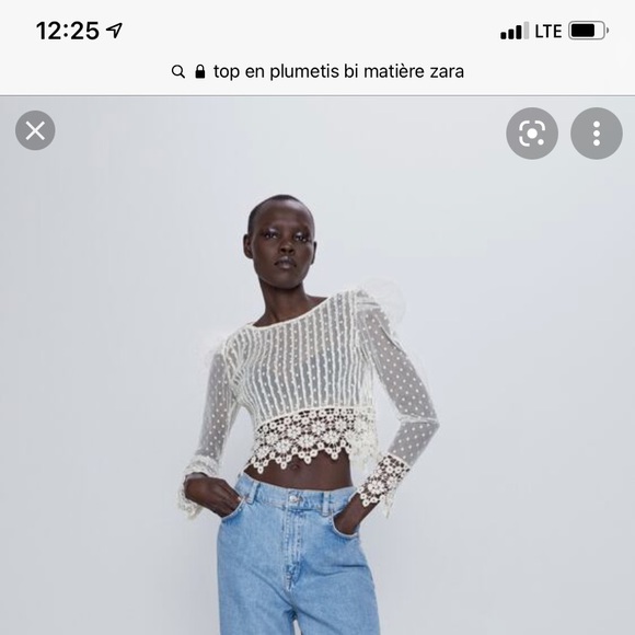 Zara laces top with pearl brad new - Picture 2 of 6